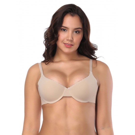 Beige Smooth Seamless Push Up comfortable T-shirt bra