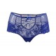 Plus Size Sexy Blue High Waist Lace Strappy Panty