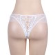 Plus Size White Ribbon Eyelashes Lace Panty