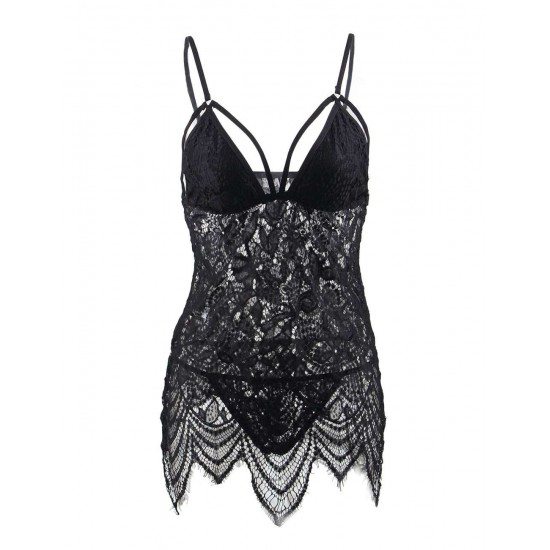 Black Byelashes Lace Elastic Band Sexy Babydoll