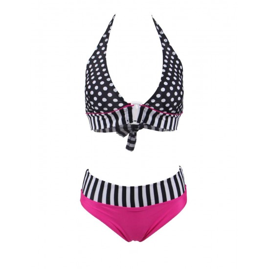 Wave Point Printing Summer Bikini Set