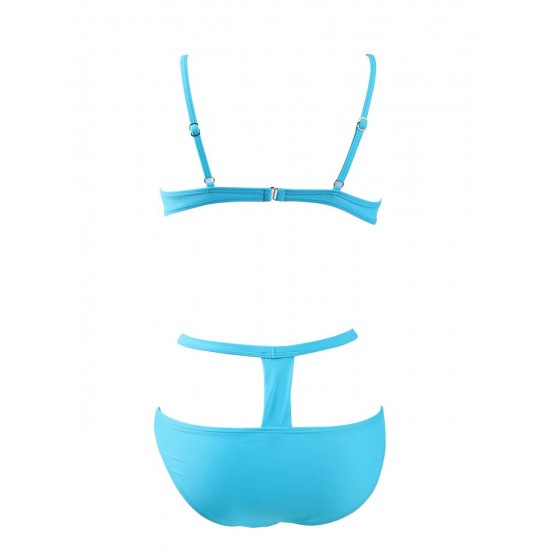 Blue Elastic Harness  Sexy Summer Women Bikini Set