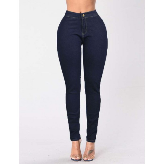 Pencil Pants Blue Female Fashion Casual Jeans