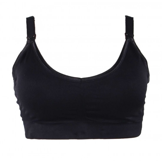 Black Comfort Breast-feeding Nursing Bra