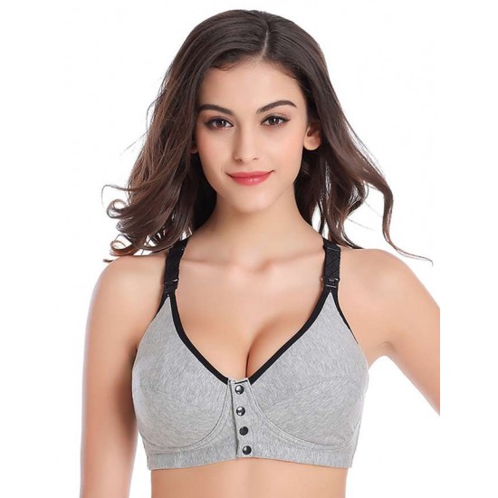 Front Opening Buckle Comfortable Breastfeeding Nursing Bra