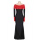 Plus Size Boat Neck Red Lace Evening Gown