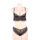 Plus Size Black Lace Temptation 2pcs Bralette Lingerie Set