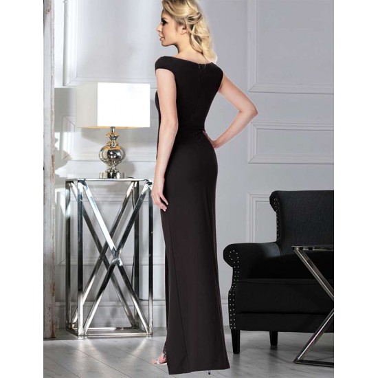 Black Sleeveless High Slit Sexy Evening Dress