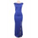 Blue Sleeveless High Slit Sexy Evening Dress