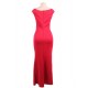 Red Sleeveless High Slit Sexy Evening Dress