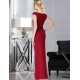 Red Sleeveless High Slit Sexy Evening Dress