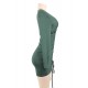 Olive Green Drawstring Adjustable Fashion Tight-fitting Dress