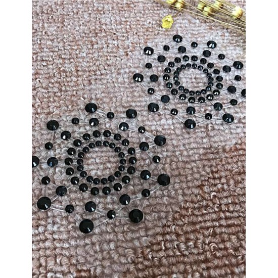 Black Acrylic diamonds Nipple Cover