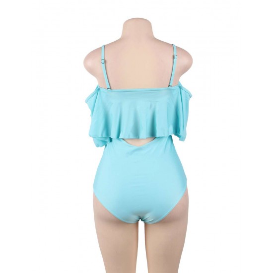 Ruffle Off-The-Shoulder One Piece Swimsuit