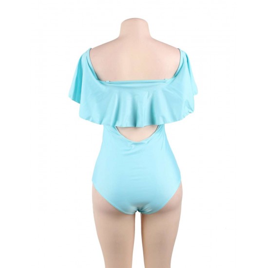 Ruffle Off-The-Shoulder One Piece Swimsuit