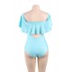 Ruffle Off-The-Shoulder One Piece Swimsuit