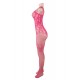 Strappy Shoulder Open Crotch Rosy Bodystocking