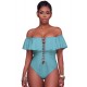 Ruffle Off-The-Shoulder One Piece Swimsuit