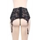 Black Sexy Lace Garter Panty