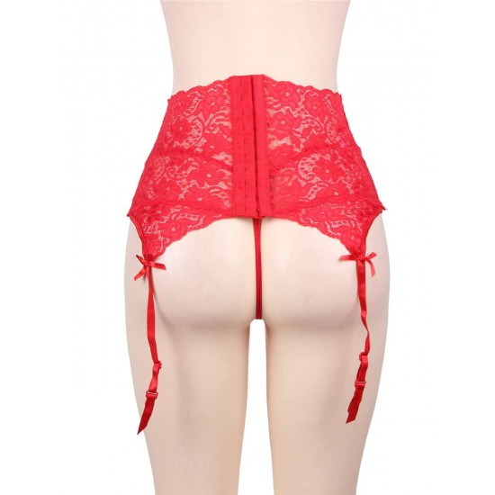 Red Sexy Lace Garter Panty