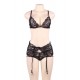 Black Lace 4 Piece Bra Set