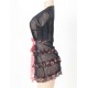 3 Pieces Black Lace Babydoll Valentine Robe Set