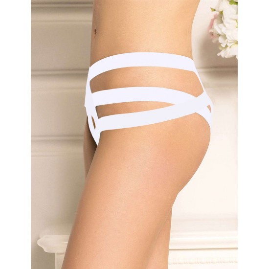 White Cage Bandage Brief Thong