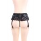 Faux Leather Lace Garter Belt