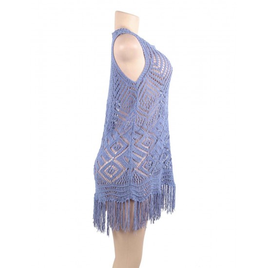 Chenille Knitted Hollow Out Beach Dress