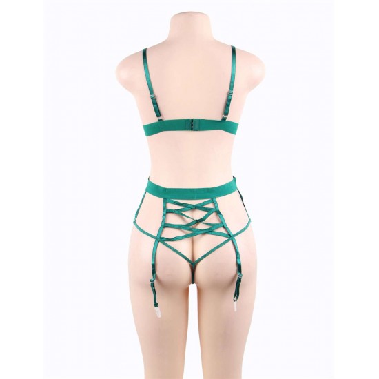 Love Affair Green Lace Teddy 