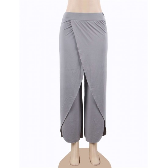 Solid Color Sports Yoga Wide Leg Pants