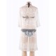 White Knitted Hollow Out Open Beach Dress 