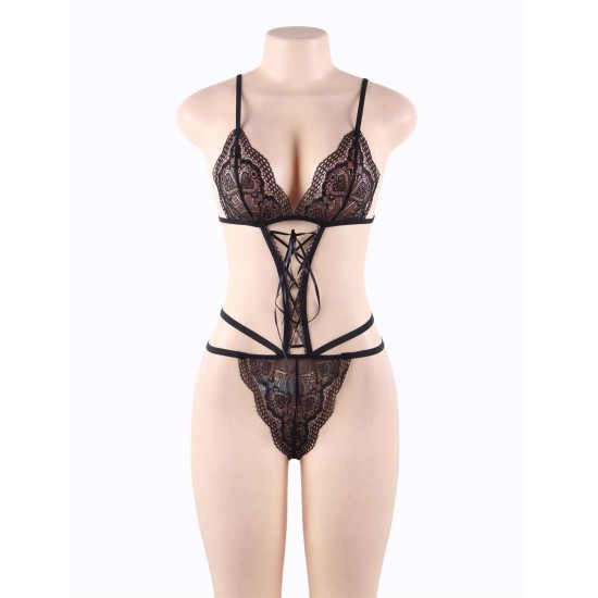 Charming black lace Teddy