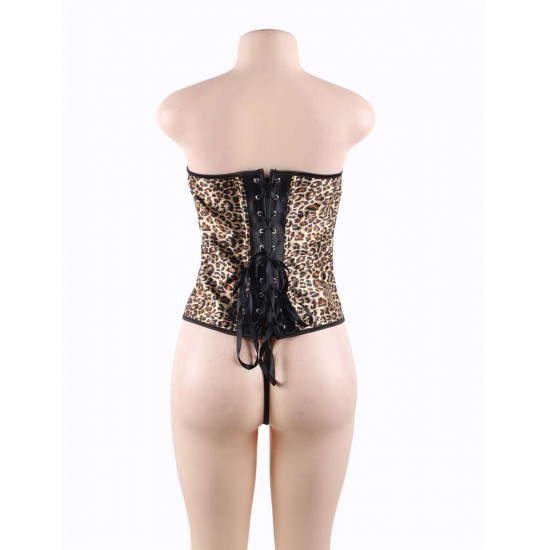 Cute Leopard Print Sweetheart Corsets