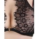 Hot Eyelash Black Lace 3pcs Bra Panty Set