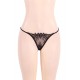 Hot Eyelash Black Lace 3pcs Bra Panty Set