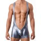 Erotic Leather Wrestling Sexy Bodysuit Mens Latex Underwear 