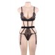 Plus Size Love Affair Black Lace Teddy 