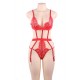 Plus Size Love Affair Red Lace Teddy 