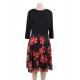 Plus Size Elegant Knee-length Floral Dress