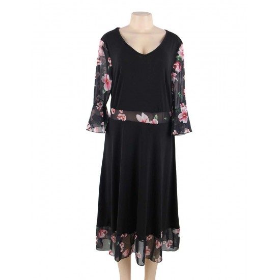 Plus Size Flowy Floral midi Dress