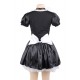 Plus Size Halloween Satin French Maid Adult Uniform Fancy Dress Costume