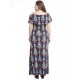 Plus Size Off Shoulder Casual Printed Long Dress