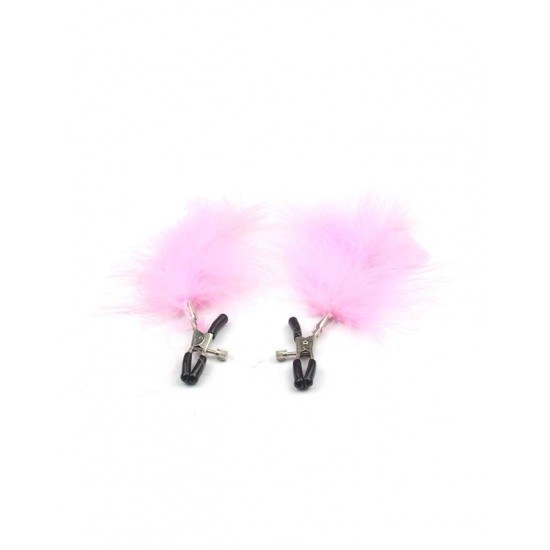 Pink Feather Nipple Clips