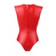 Red Leather Open Bust Teddy