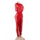 Red Lace Half-length Sleeve Jumpsuit