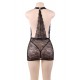 Black lace Deep V Collar Babydoll