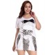 Plus Size Pictures Custom Print Loose Cotton Casual Long T shirt 