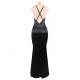 Black Elegant Halter Satin Slim Maxi Dress