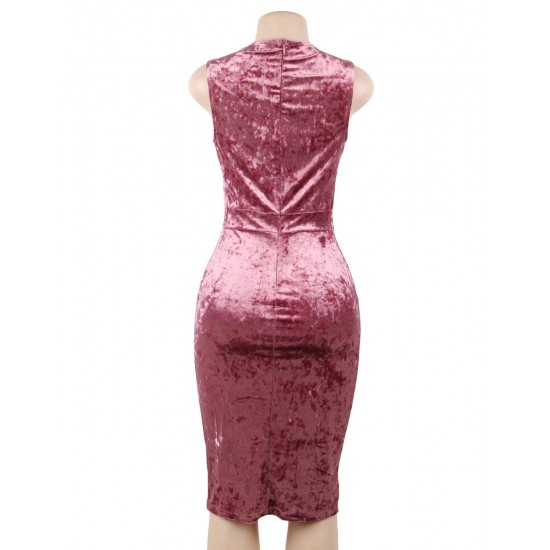 Velvet Sparkle Sleeveless Midi Vest Dress